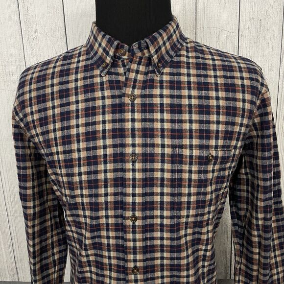 J. Crew Mens XL Multicolor Check Suede Elbow Long Sleeve Button-Up Flannel Shirt - Picture 1 of 8